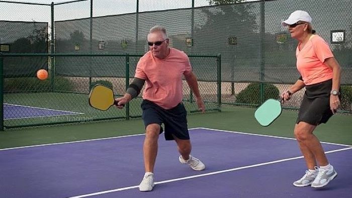 playing pickleball on a windy day