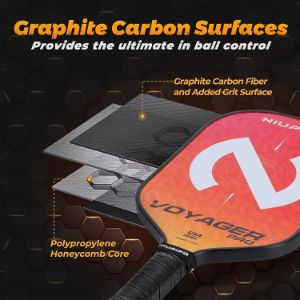 Graphite Carbon Fiber With A Polymer Honeycomb Core In The Voyager Pro Elongated Graphite Niupipo Pickleball Paddle Designed For Pros
