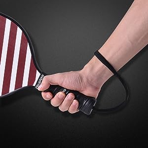 Cushioned Grip With A Safety Wrist Strap Of A Wooden Black&Red Pickleball Paddles Set of 4