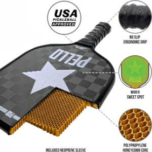Features Of The PXII 18K Carbon Fiber Pello Pickleball Paddle