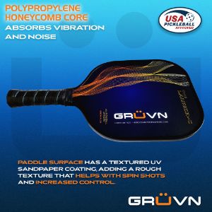 Features Of The Launch-C Orange Yellow Composite Gruvn Pickleball Paddle