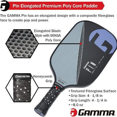 Specifications And Features Of The Gamma Pin Pickleball Paddle